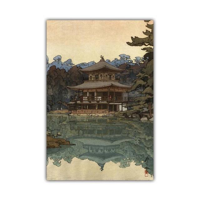 Japanese Rural Style Retro Landscape Canvas Painting Lake Park Beauty Poster Office Wall Art Living Room Home Decoration Mural No Frame