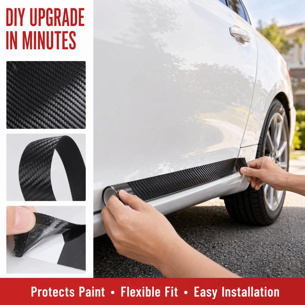 Black Threshold Guard Direct Paste Car Door Edge Protector Bumper Scratch Prevention 5CM*3M