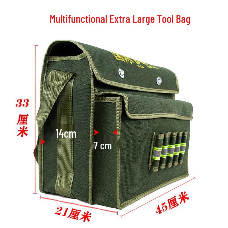Durable Multi-layer Canvas Tool Bag for Electricians and Carpenters