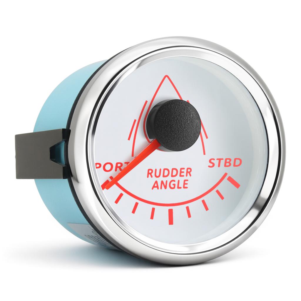 ZMFJH Boat Yacht 52mm Rudder Angle Indicator Gauge with Rudder Angle Sensor 0-190 ohm Rudder Angle Gauge Red Backlight 12V 24V