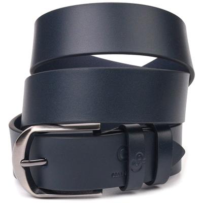 Solid Men's Belt for Trousers Made of Genuine Leather GRANDE PELLE Leather Belt 21453 Blue