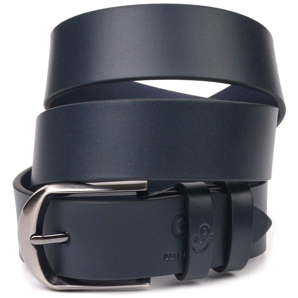 

Добротний чоловічий ремінь під штани з натуральної шкіри GRANDE PELLE Leather Belt 21453 Синій