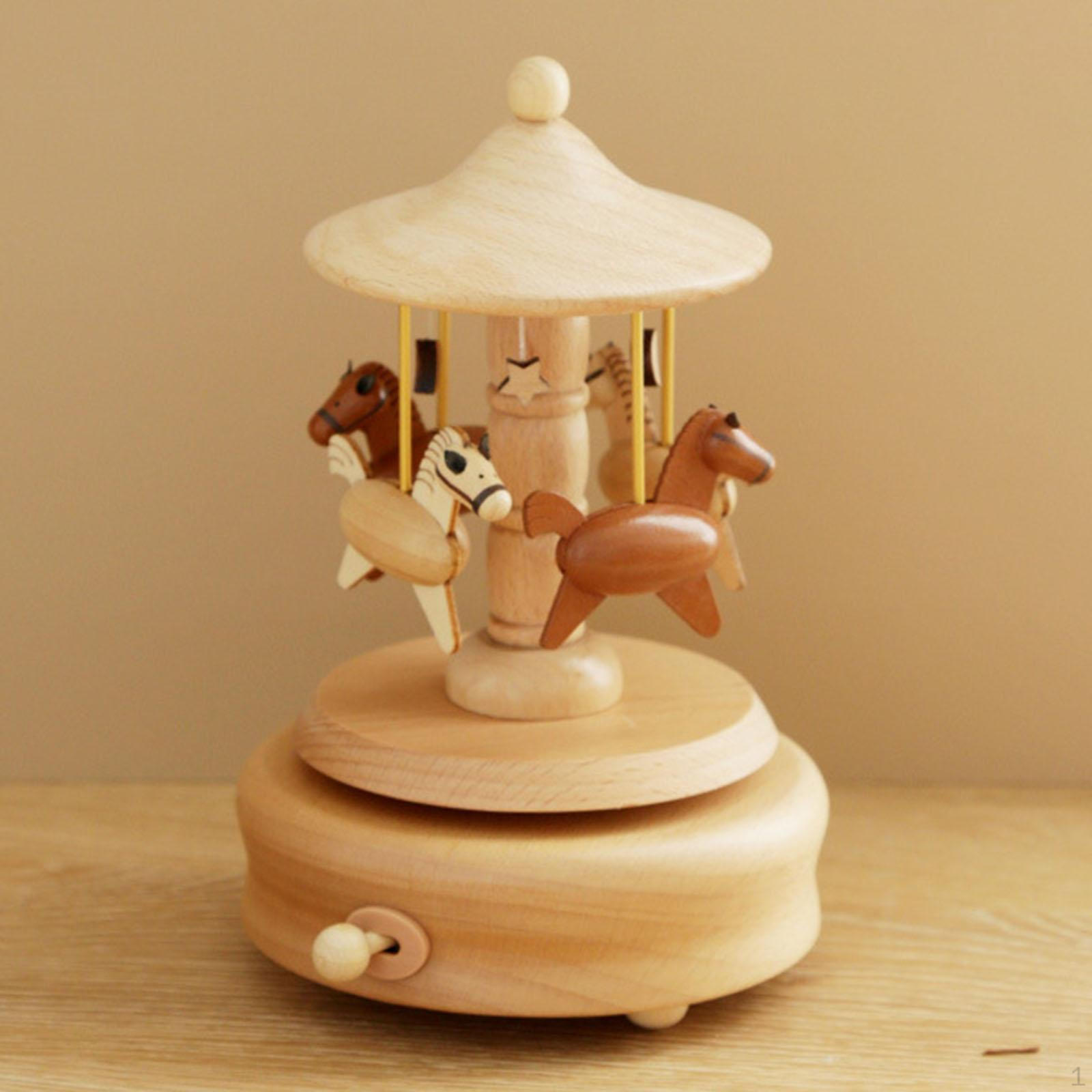 

Деревянная музыкальная шкатулка музыкальная фигурка заводная игрушка ручная милая механическая Horse