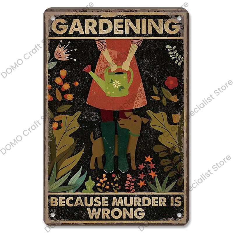 Gartenplaketten, Vintage-Metallblechschilder, Katze, Hund, Sonnenblumen, Mädchen, Metallplatte, Blumenladen, Herrenhaus, Wohnzimmer-Wanddekoration