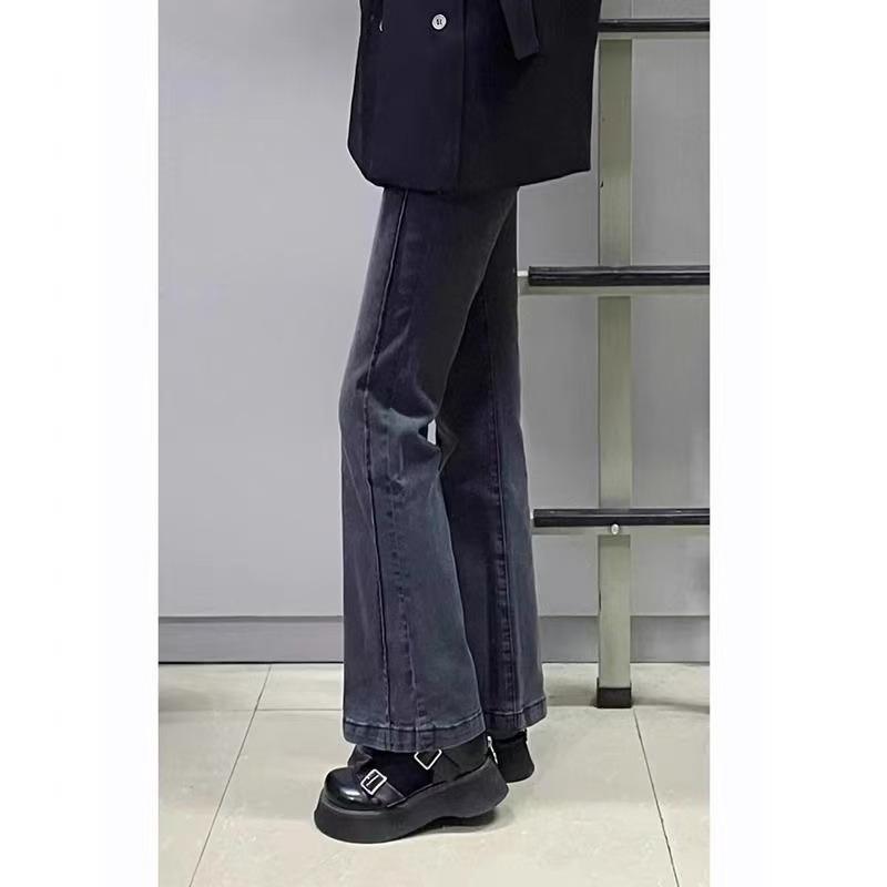 

Autumn/Winter High Waist Plus Size Velvet Flare Jeans for Pear-Shaped Women 3XL