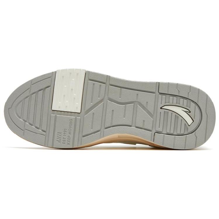 Anta Bump Leather Slip Resistant Abrasion Resistant Low Top Skateboard Shoes Women's White 922328076-1