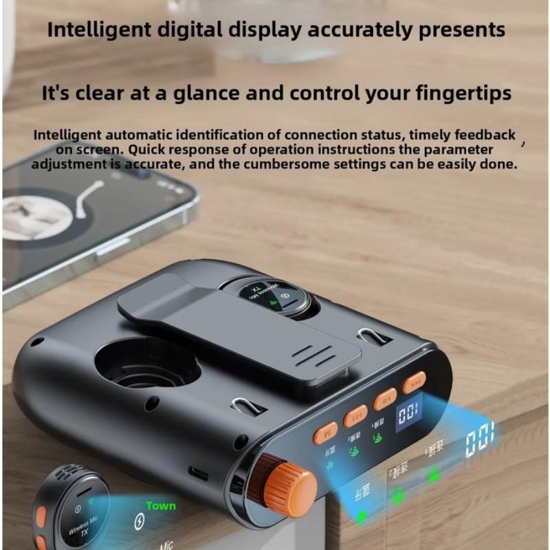 Wireless Microphone Loudspeaker Portable Voice Amplifier with Lavalier Teaching & Streaming Clip-on Bluetooth Speaker