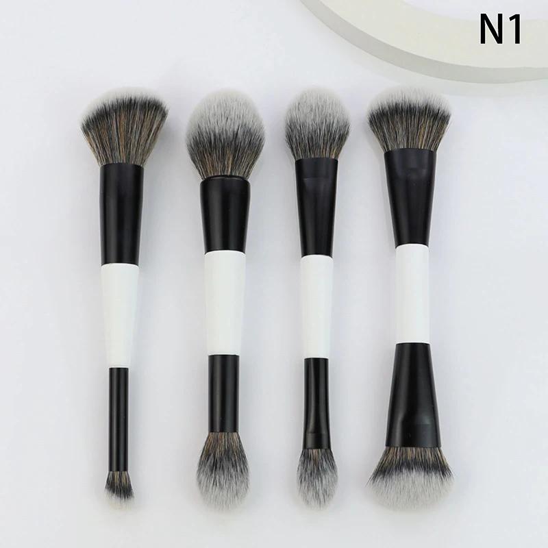 1/4PCS Multi-Functional Foundation Makeup Brush Double-ended Contour Brush For Beauty Blending Liquid Powder Concealer Cream