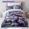 Overwatch Heroes Pattern Bedding Set Quilt Cover Pillowcase Home Decor Gift (1 * Duvet Cover + 2 * Pillowcase, Without Core)