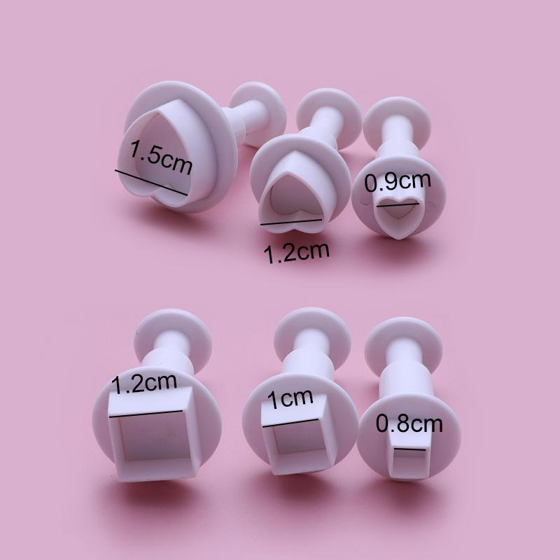 3-12Pcs Geometry Cookie Cutter Plastic Square Sugarcraft Decor Fondant Cutter Circle Star Cookie Mold Icing Sugar Baking Tools