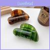Stylish France Gold Label Heart Shaped Acetate Hair Clip For Women In Iridescent Blue And Green