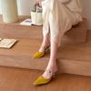 Cold Temperament! Silver Pointed Toe with Half Slippers Women's Satin Shoes