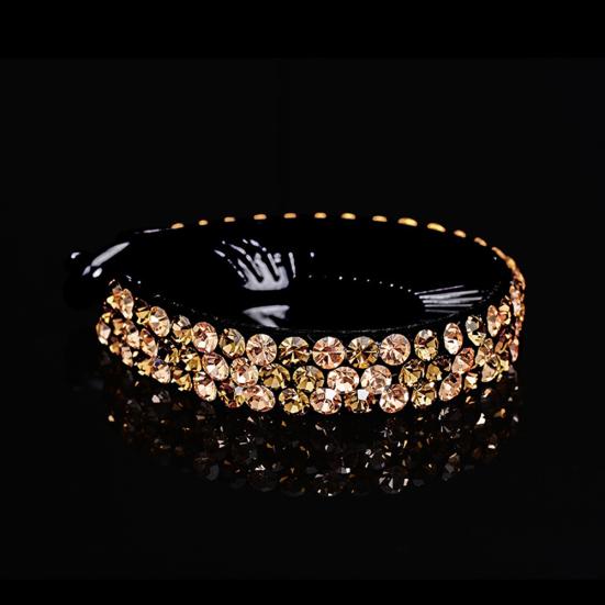 Women Rhinestone Inlaid Hair Claws Twist Clip Hairpin Headwear Bun Accessory