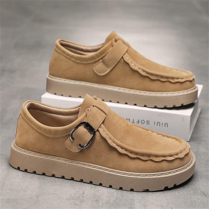 British style retro soft-soled casual leather shoes youth large size snail shoes driving shoes board shoes