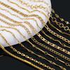 No Fade 1M 2Meter Stainless Steel Gold Plated Lips Chains DIY Chain for Needlework Necklace Bracelet Jewelry Making Accessories