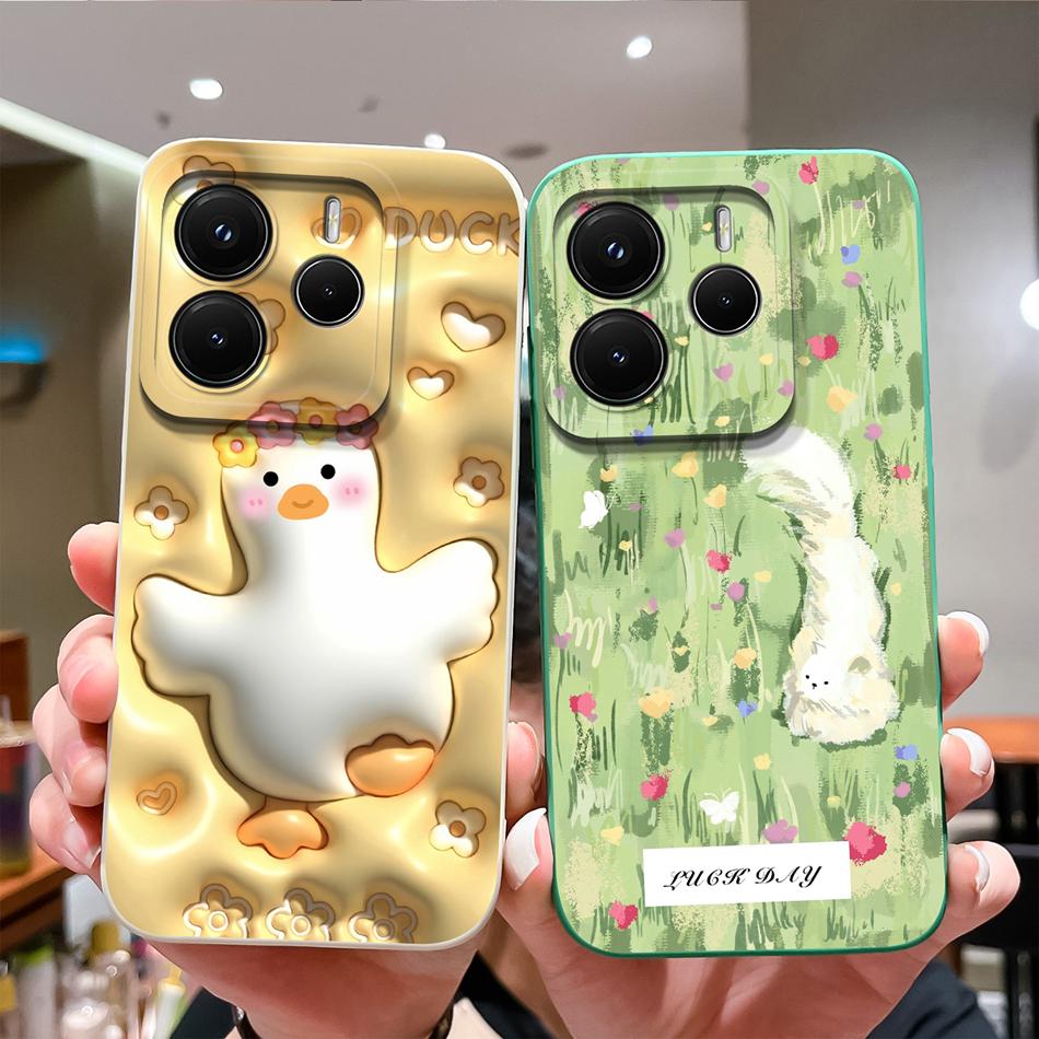 For Redmi Note 14 Pro Plus Case Cartoon High Quality Phone Cover For Xiaomi Redmi Note14 Pro+ Soft Liquid Silicone Back Covers