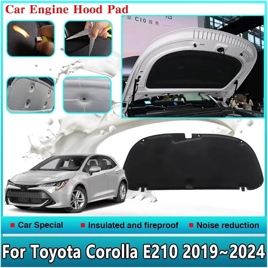 Car Engine Hood Sound Pads Compatible With Toyota Corolla E210 2019~2024 Car Front Heat Insulation Cotton Covers Fireproof Auto