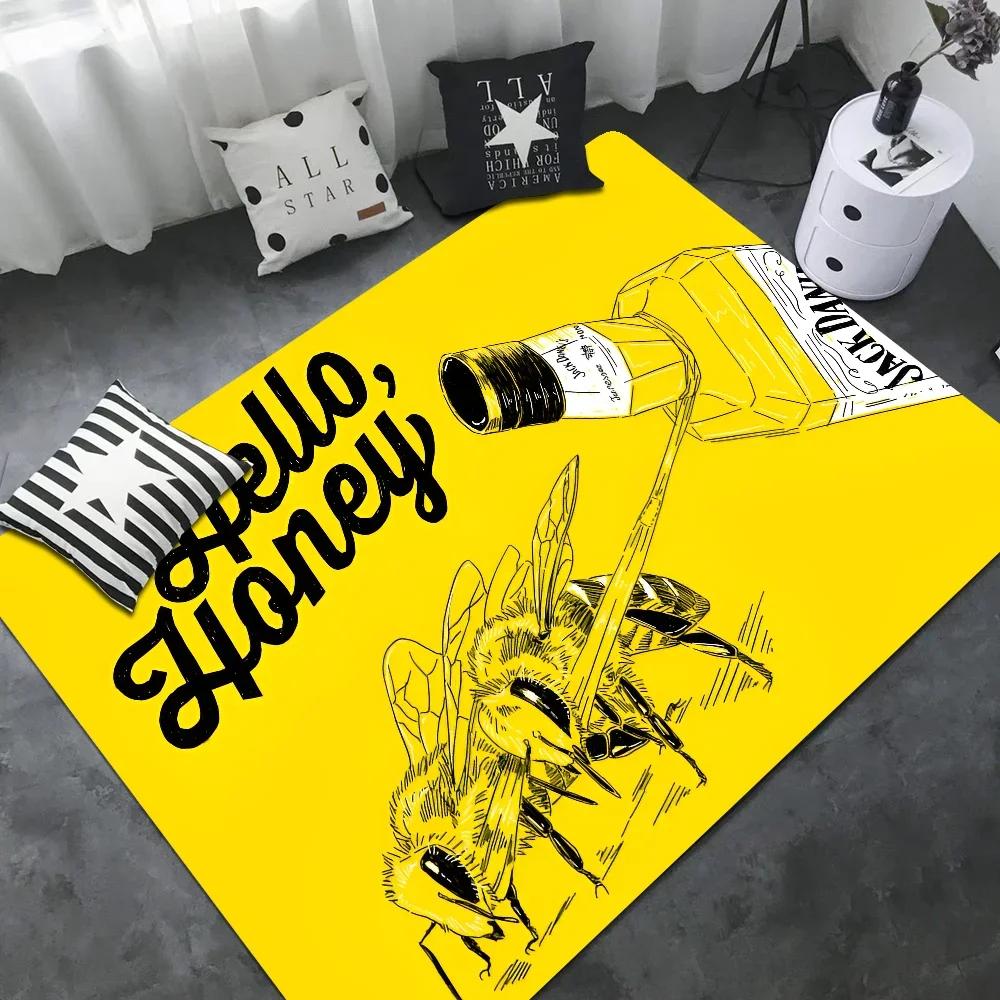 J-Jack-Daniels Whisky Pattern Room Mats Washable Non-Slip Living Room Sofa Chairs Area Mat Kitchen Alfombra