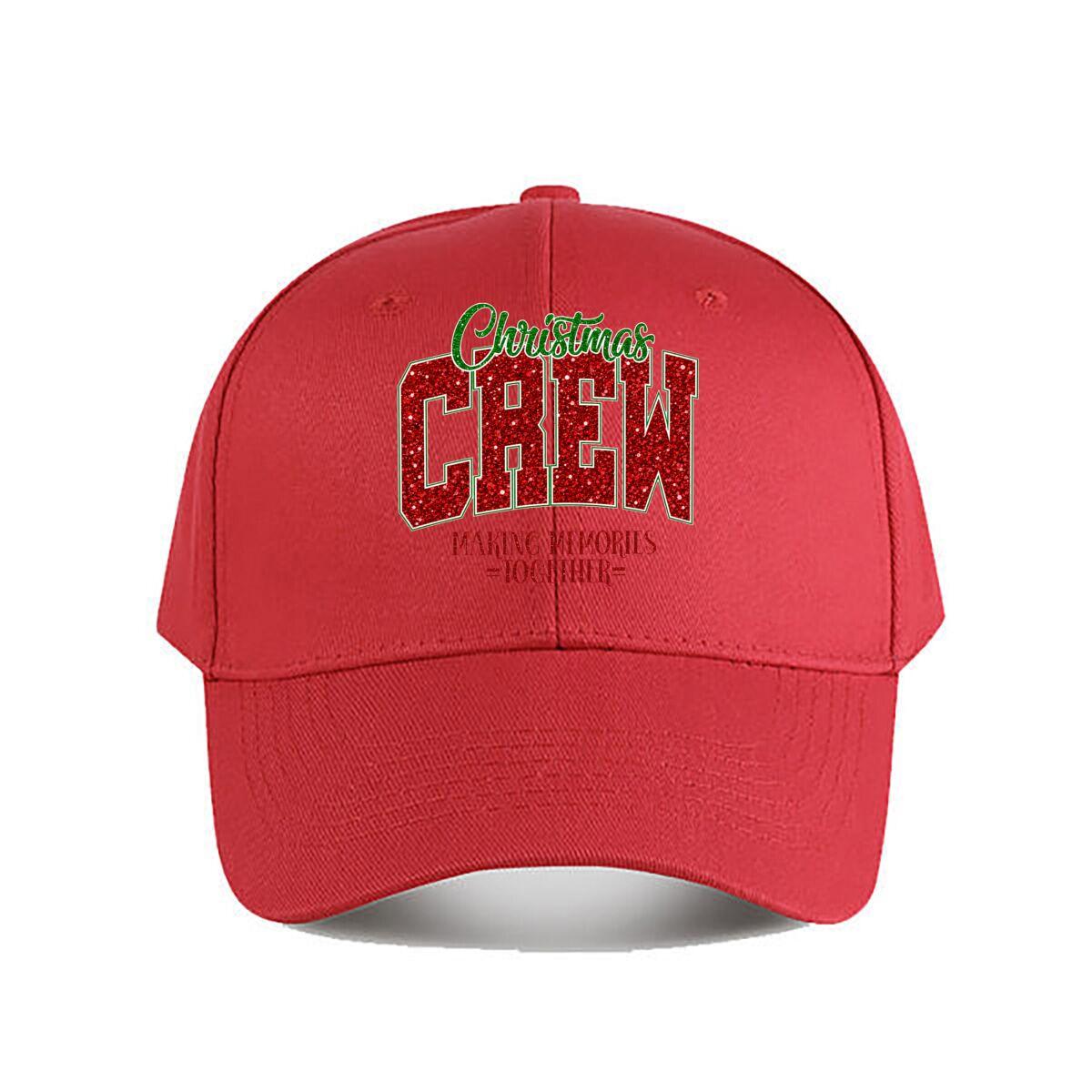 Glitter Christmas Crew Making Memories Baseball Cap Fashion Unisex Sunhat Womens Outdoor Sports One Size