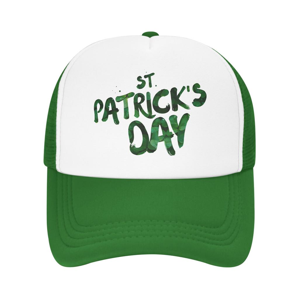 Happy Saint Patricks Day  Outfits Mesh Trucker Hat Summer Breathable  Meshback Sun Caps Trendy Adjustbale