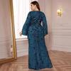 Novo Vestido de Noite Europeu e Americano Plus Size para Mulheres, Elegante Vestido Longo para Banquetes, Vestido Maxi Plus Size