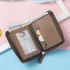 Card Holder Zipper Mens Wallet Pu Leather Wallet Vintage Zipper Coin Purse For Travel Work Shopping