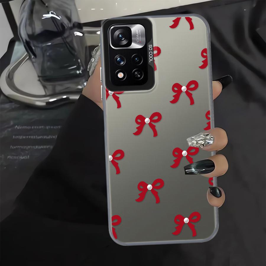 Case for Xiaomi Redmi Note 14 A2 13C 12 10 11 Pro 14C A1 Note 13 12 Pro Plus 12C Phone Cover Fashionable Red Pink Bow