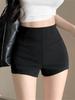 Women's Stretch Black High-Waist Shorts - Slim Fit, Versatile Summer Style