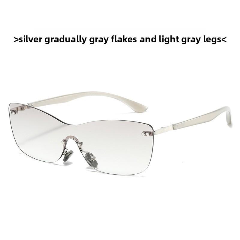 Cat Eye Sunglasses Female Uv400 No Frame Sunshade For Outdoor Travel
