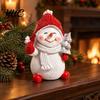 Resin Snowman Statue Christmas Figurine, Festive Tabletop Ornament for Home Living Room Holiday Table Centerpieces Dining Decor, Cute Winter Sculpture