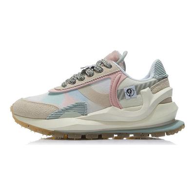 Li Ning 2021 Spring Summer Paris Fashion Week Style Fangyuan Eternal Retro Casual Running Shoes Women Sneakers Vanilla-White AGCR058-7