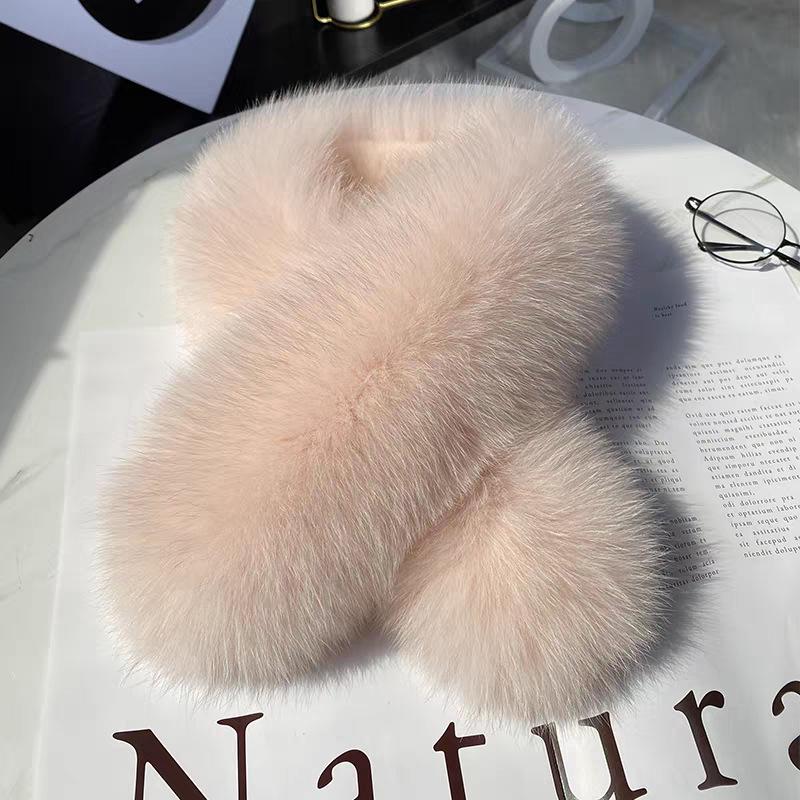 Korean Style Double-Sided Faux Fox Fur Neck Gaiter Scarf