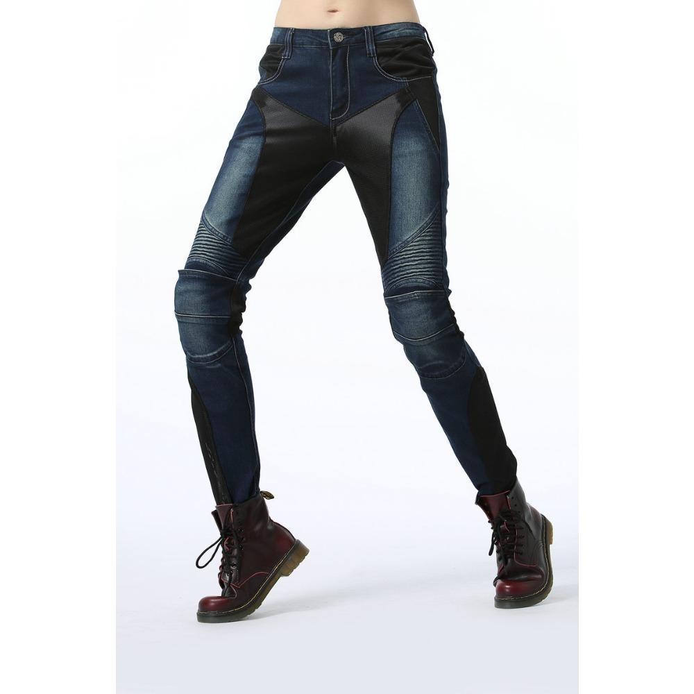 Summer Mesh Breathable Model, Locomotive Elastic Anti-drop Cycling Pants, Motorcycle Jeans for Women