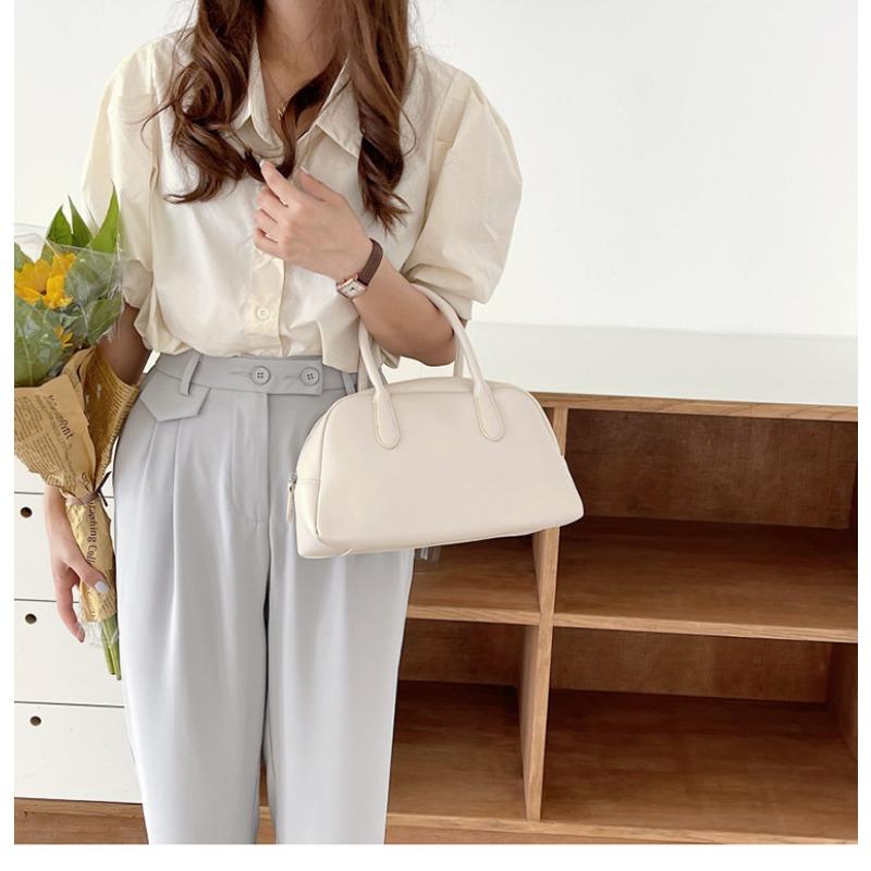 Niche Bowling Hand Bag Commuter Retro Bag Tote Boston Bag