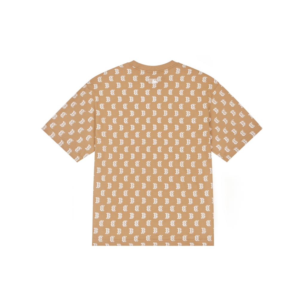 New MLB MONOGRAM Collection Fashion Sports Collection T Shirt Unisex Light Camel 3ATSM0243-43CAL