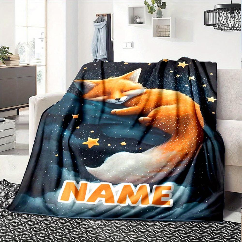 Fox Sleeping On Cloud Home Customization Blankets Cozy Soft Lightweight Allseason Multipurpose Blanket For Picnics Sofas Offices Beds Living Rooms