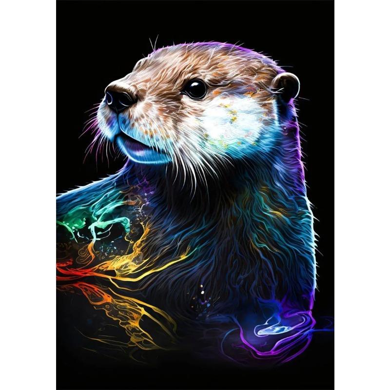 Pop Art Colorful Neon Animals DJ Music Poster Aesthetic Capybara Cat Dog Panda Rabbit Canvas Print Wall Art Mural Room Decor