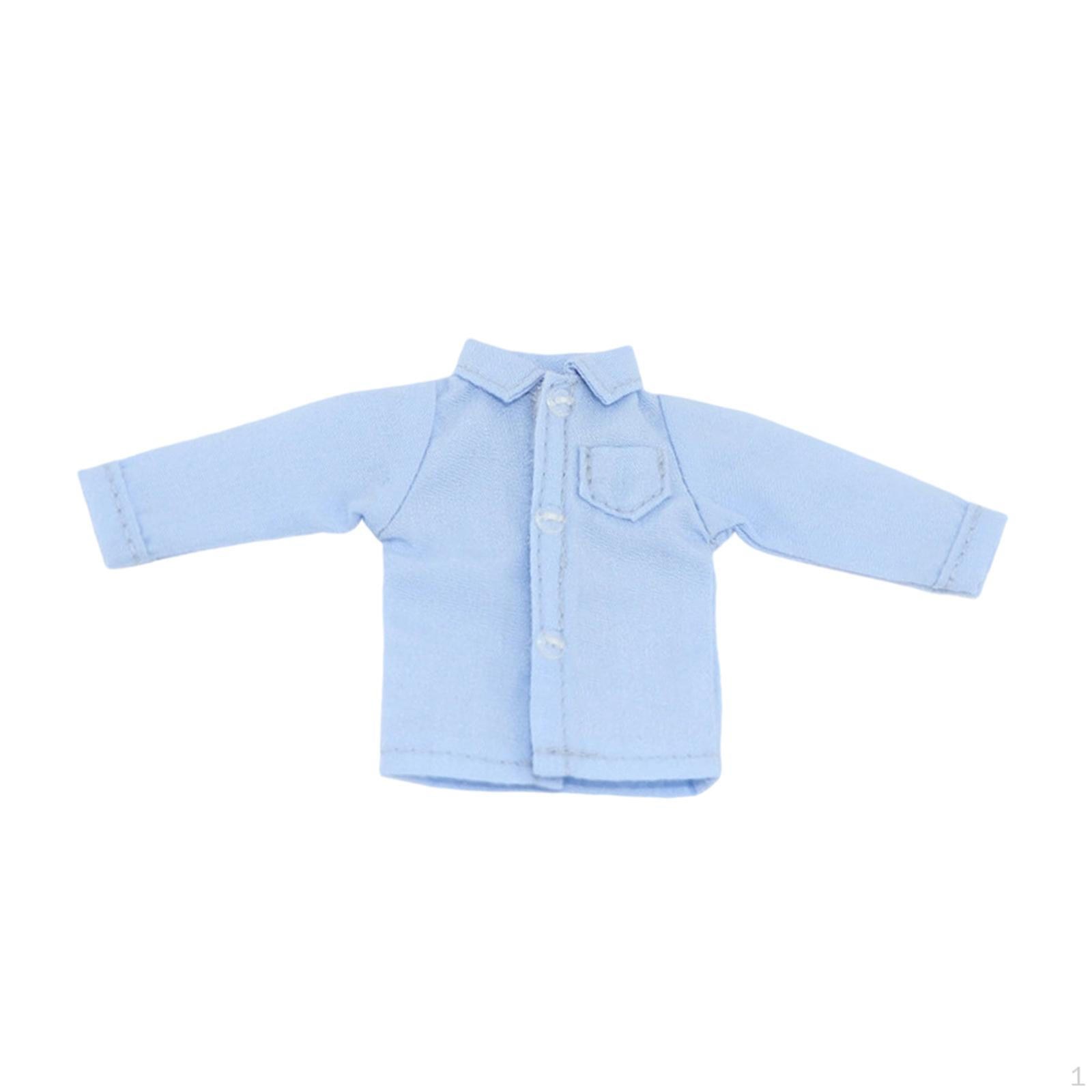 

1/ Figure Clothes Dress Casual Mini Photo Prop Doll Costume Accessories Miniature Clothing for 6 синій
