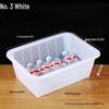 Large White Plastic Rectangular Kitchen Basket for Draining, Washing, and Storage