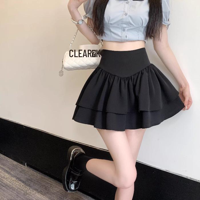 Women's Spring High Waist Fluffy A-Line Pleated Skirt