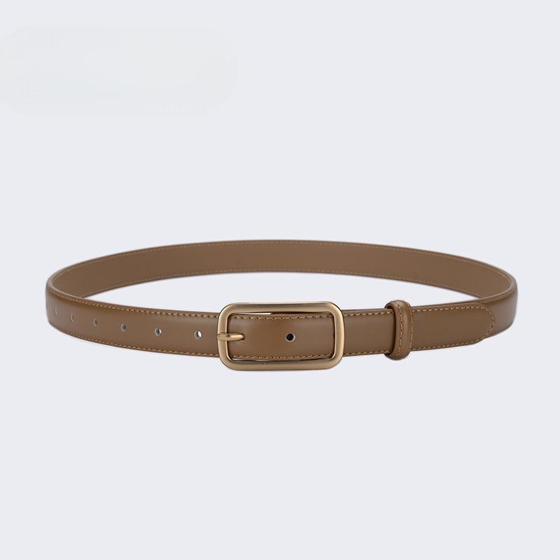 Retro Leather Belt for Girls Decorative Exterior Belt Belt for Women Versatile Cowhide Leather Belt for Women