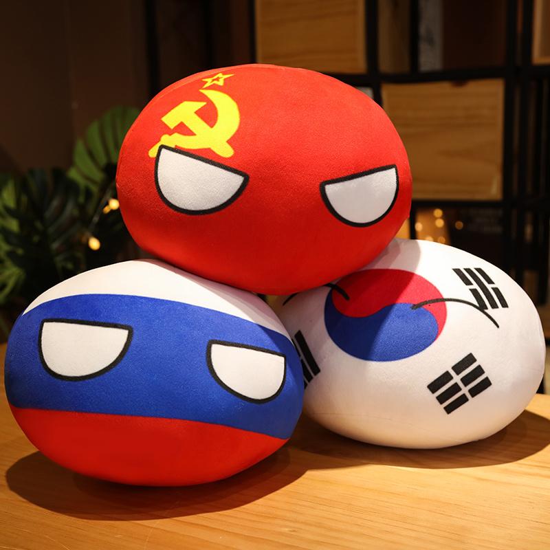 Hot  10/30/50cm Polandball Country Ball Toy Plush Pendant Plush Doll Countryball Ussr Usa France Russia Uk Japan Germany  Italy