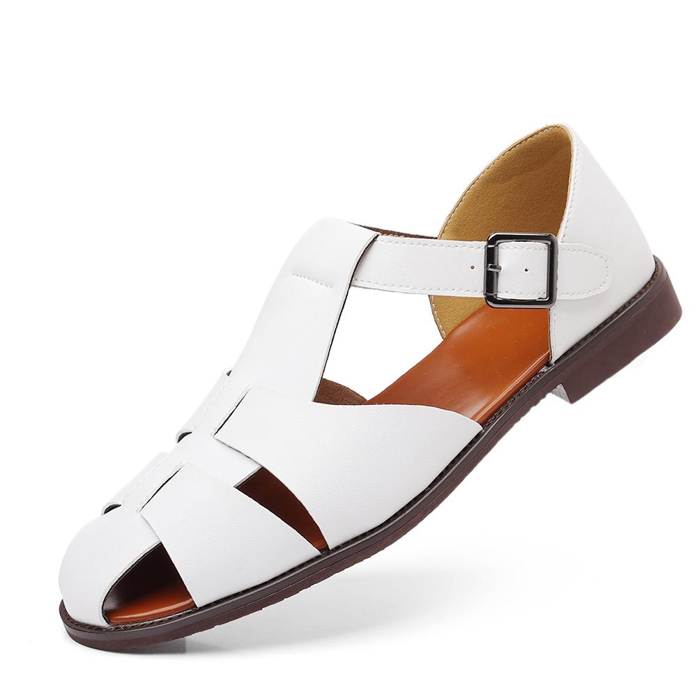 Fashion Summer Men's Fisherman Sandals High-Quality Comfortable Breathable With Cross -Buckle Toe Caps  Are Lightweight And Casual Shoes