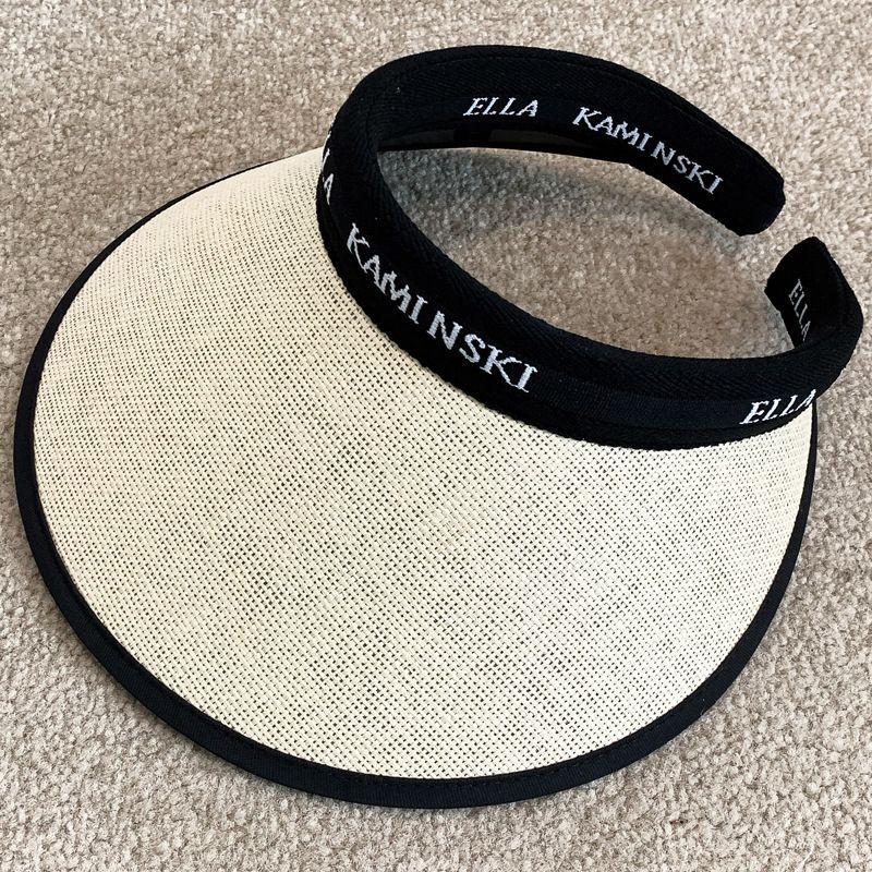 

Headband Topless Hat Female New Arrival Summer Sports Straw Hat Online Influencer Cute Cycling Classic Style Big Brim Hat [Enlarged letter headband] Beige