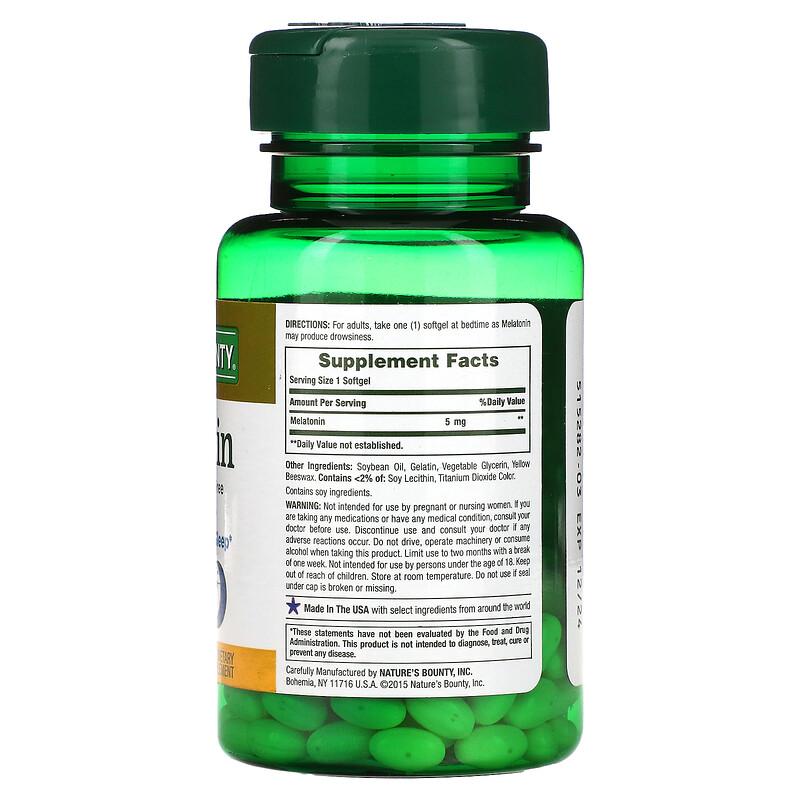 Melatonin, 5 mg, 90 Rapid Release Softgels
