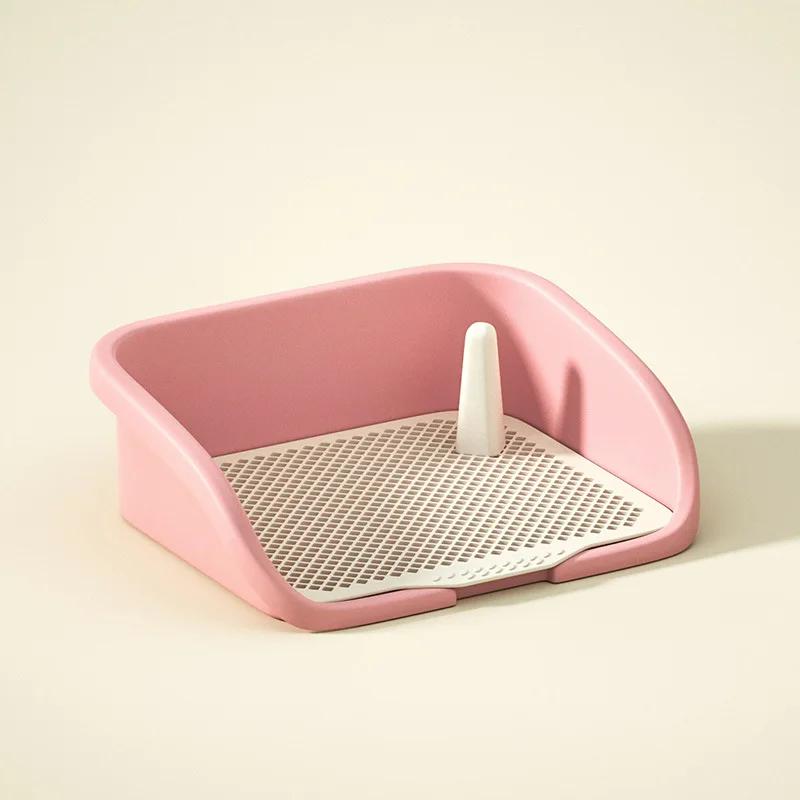 

Indoor Dog Potty Large Size Pet Training Toilet Litter Box Portable Puppy Pad Holder Tray Dog Toilet for Home Pet Daily Training XL 52x42x16cm розовый