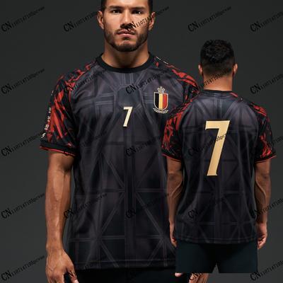 Belgien Heritage Trikot 2026 WM King Kev #7 Kevin De Bruyne Neuankunft 3D Druck T-Shirt Fußball Erwachsene KIND Unisex Radfahren