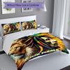 3PC Custom Name Lion Rasta Spirit Bedding Set Printed  Bedding Set Duvet Cover Closure Includes 1 Duvet Cover & 253 Pillowcases for Bedroom