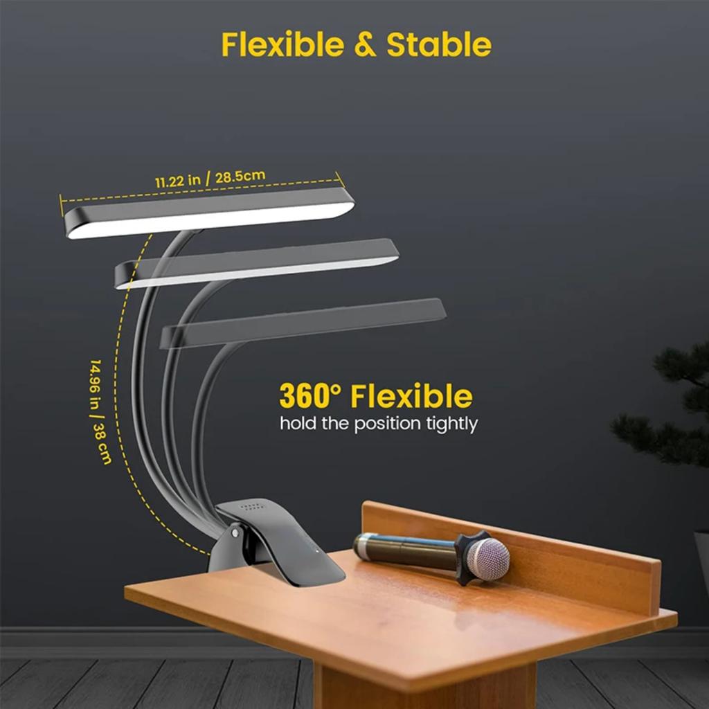 New Super Bright Dimmable Clip-on LED Music Stand Light for Piano - USB-C Rechargeable, Eye Caring Lamp - Perfect for Sheet Musi