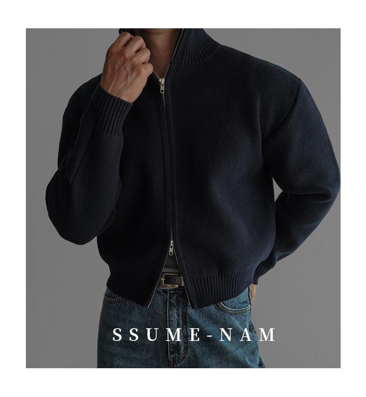 Herren Hochwertiger Strick-Reißverschluss-Cardigan im faulen Stil - Herbst/Winter Lockerer Freizeitpullover